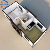 Villa moderne WinFair Tiny Home préfabriquée, maison conteneur de 10 pieds avec cuisine et salle de bain pour abri d'urgence