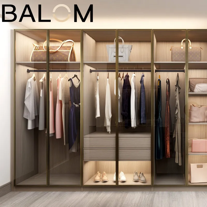 BALOM Factory Supply Closets Bedroom Furniture Custom Built In Wardrobe Storage Cabinet