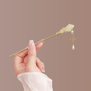 Horquilla <span class=keywords><strong>de</strong></span> Pelo Estilo Chino con Diseño <span class=keywords><strong>de</strong></span> Flor <span class=keywords><strong>de</strong></span> Magnolia, Accesorio para el Cabello Elegante y Sencillo para Mujer, Artesanía en Metal - Product Image 3