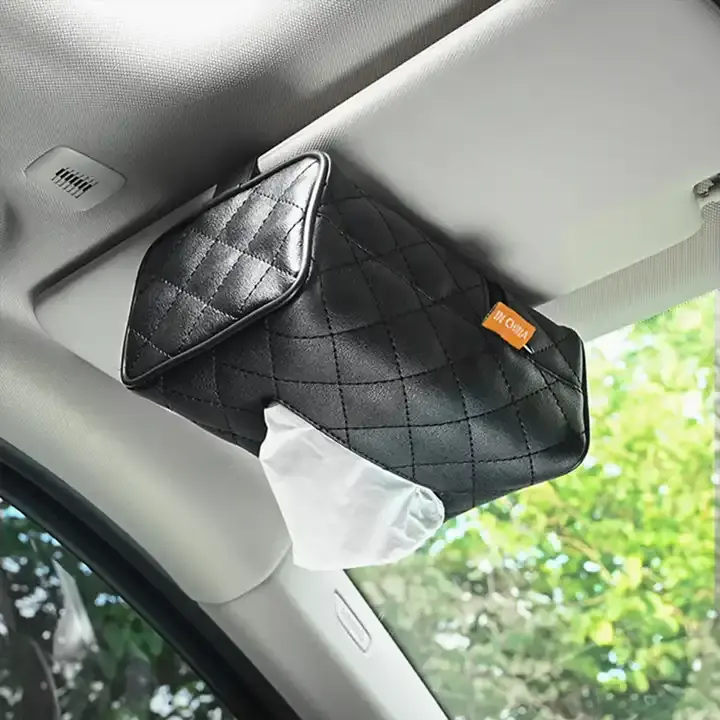 Car Tissue Box Leather Toilet Paper Holder Seat Back Tissue Box Case Napkin Container Organizer Holder Interior Car Accessories