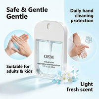 Brume désinfectante hydratante format voyage, format poche, anti-fuite, sûre et douce pour adultes et enfants, protection quotidienne, OEM ODM, lavage des mains