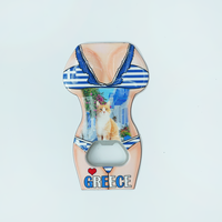 Décapsuleur fantaisie en résine moderne en forme de poisson, motif drapeau grec et œil turc, souvenir de voyage drôle de Grèce, cadeau touristique