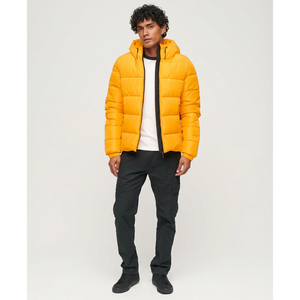 High Quality Winter <b>Men's</b> Outdoor Canvas <b>Long</b> Sleeve Stand Collar Front Logo Puffer <b>Jacket</b> Reasonable Price Online Sale - Product Image 1