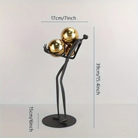 Escultura Abstracta Contemporánea y Sencilla con Bola Dorada, Decoración Metálica para el Hogar, Artesanía, Adorno para el Hogar