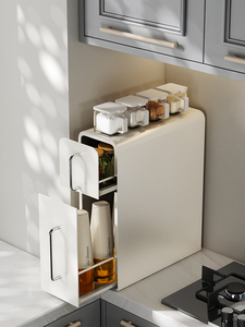 Estante de Almacenamiento de Especias para Cocina, Metálico, Moderno, Multifuncional, de Doble Nivel, No Plegable - Product Image 4