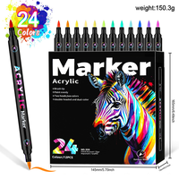 Marqueurs textiles professionnels rechargeables, système d'encre, 12 couleurs, pointe pinceau pour studios de production artistique rentables