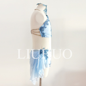 Vestido de Danza de Dos Piezas Liuhuo Blue Lyric Estampado <span class=keywords><strong>para</strong></span> Niñas, Ropa <span class=keywords><strong>para</strong></span> Actuaciones de Danza y Ballet en Escenario - Product Image 3