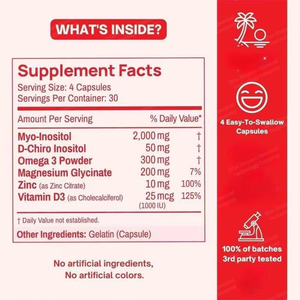 Suplementos de Hormonas Felices al por Mayor OEM, Cápsulas Multivitamínicas de Inositol, Mejoran la Inmunidad, 120 Cápsulas por Frasco para Mujeres - Product Image 4