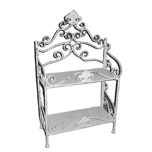 Vintage White Kitchen Storage Metal Rack