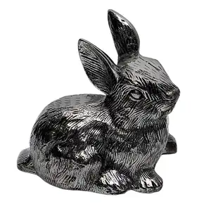 金属兔子对雕塑雕像工艺品桌面礼品
