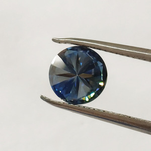 Gemas Sintéticas de Moissanita Azul Creadas en Laboratorio, Piedras Preciosas Sueltas Redondas de 5~10 mm para la Elaboración de Joyería Fina - Product Image 6