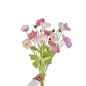 Fiore <span class=keywords><strong>di</strong></span> papavero all'ingrosso floccante decorazione <span class=keywords><strong>di</strong></span> nozze decorazione per la casa fiore artificiale - Product Image 6