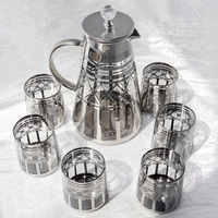Théière en verre avec poignée, emballage personnalisé, verre borosilicate haute résistance, bouilloire à eau chaude et froide, ensemble de carafes à eau