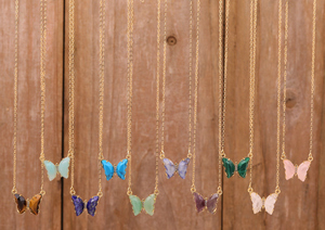 Nouveau collier papillon style bohème, bijoux chics, colliers ras du <span class=keywords><strong>cou</strong></span> papillon en pierres précieuses amazonite et œil <span class=keywords><strong>de</strong></span> tigre - Product Image 5