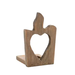 new design candle stand farmhouse desktop Crafts heart/start/tree shaped wooden candleholder