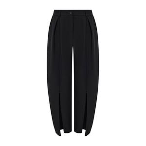 กางเกงสูทพลีทผู้หญิงแฟชั่นใหม่ยอดนิยม ซิปเปิดข้าง เอวสูง ผ้าฝ้าย กางเกงทำงาน - Product Image 6