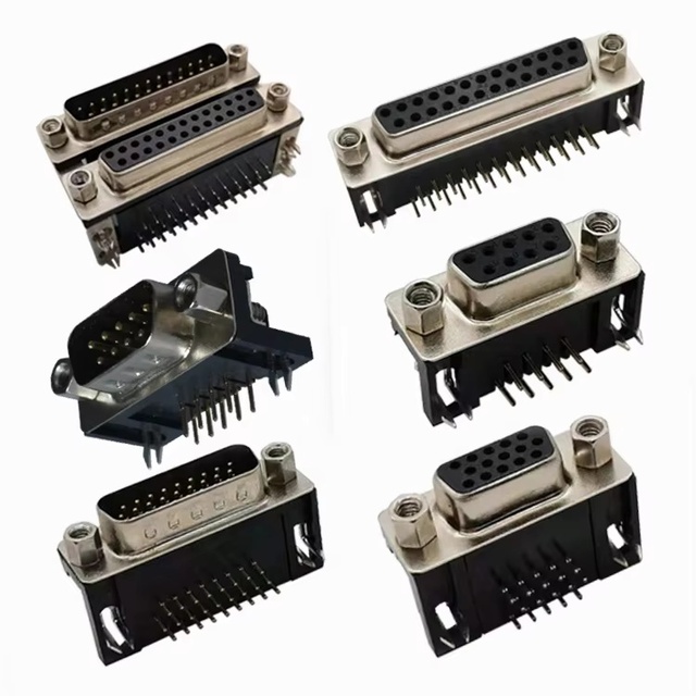 RealRun Gold-Plated 9 15 25 37-Pin VGA D-Sub DB15 HDR-15 Double Triple Row PCB Solder Screw Female Male Connectors PBT Material