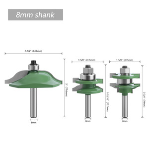 Carbide Tipped Router Bits 8mm Shank 3 In Straight Cut Woodworking Set - Product Image 1
