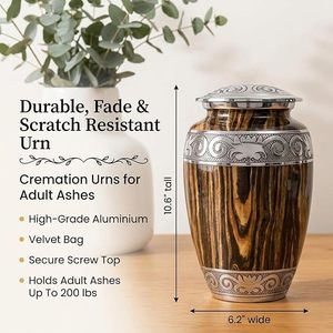 Urne funéraire en aluminium la plus vendue, faite à la main, pour la conservation des cendres et la décoration commémorative - Product Image 2