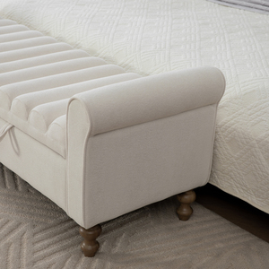 <span class=keywords><strong>Banc</strong></span> de rangement ottoman moderne en tissu avec repose-pieds et pieds, <span class=keywords><strong>coffre</strong></span> à couvertures pour salon, chambre à coucher, entrée - Product Image 4