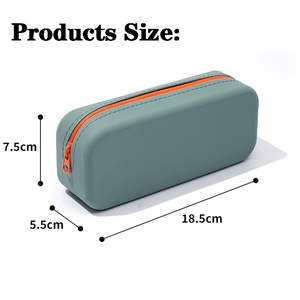 AMZ Silicone Zipper Pencil <b>Bag</b> Waterproof Custom Logo Print Pencil Pouch for Kids Multifunctional Large-Capacity Storage <b>Bag</b> - Product Image 3