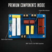 Répartiteur de fréquence audio HiFi PT55 en cuivre à deux voies, 12-15 pouces, 500-800W, 8 ohms, accessoires pour haut-parleurs
