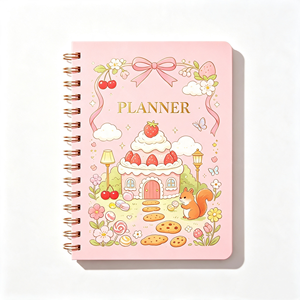 Cuaderno Espiral con Estampado de Dibujos Animados, Bloc de Notas A5 Portátil con Rayas Anchas, Diario con Estampado Metálico para Niñas, para Estudio y Uso Diario - Product Image 2
