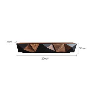 Meuble <span class=keywords><strong>TV</strong></span> rectangulaire en bois de couleur noyer, style italien, pour salon, hôtel, villa, avec tiroir - Product Image 3