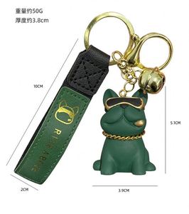 Porte-clés en résine Bouledogue Français tendance, pendentif chiot 3D pour voiture et sac à dos, cadeau mignon et exquis, breloque animale créative - Product Image 5