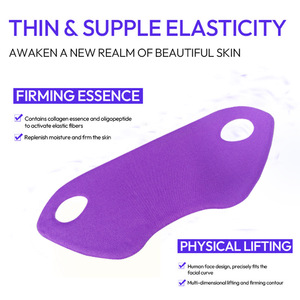Masque facial V-Line violet à boucles auriculaires en hydrogel, tissu non tissé, respectueux de la peau, raffermissant, produit coréen de soin de la peau - Product Image 4
