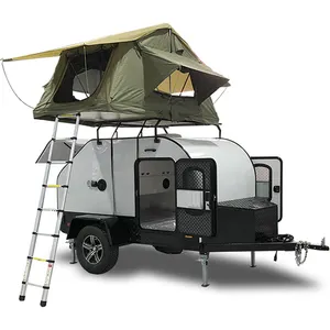 ECOCAMPOR – Mini caravane tout-terrain avec mouche intégrée au-dessus du toit en toile