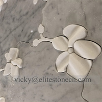 Type de marbre Dosseret 3d Relief Motif Mosaïque Mur Blanc Pvc Mosaïque Autocollant Carreaux pour Mur