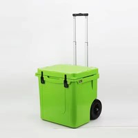 Glacière isotherme rotomoulée en PE, double compartiment, 45QT, avec roues, panneau solaire, écologique, portable, logo personnalisé, pour aliments