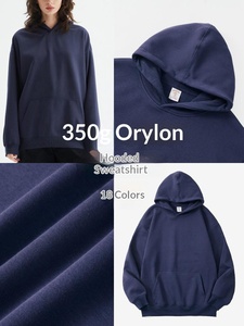Men's Oversized Hooded Sweatshirt Solid Color Cotton French Terry Casual Pullover Hoodie Autumn Wear - Product Image 6