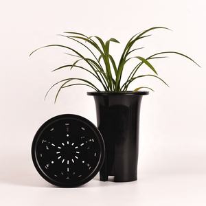 18.4 cm 7.24 인치 도매 내구성 높은 둥근 플라스틱 검은 난초 냄비