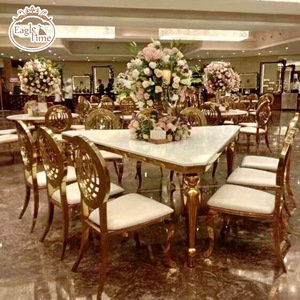 بيع بالجملة من المصنع طاولة زفاف للحفلات بمثلث رومانسي من الفولاذ المقاوم للصدأ مع سطح Mdf - Product Image 3