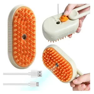 3 In 1 Cat Steamy Brush With Steamer Cleaning And Pet Hair Removal Steam Brush For Dogs And Cats Pet Spray Hair Comb