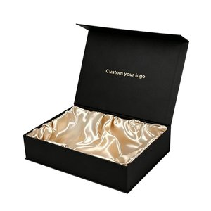 Premium <b>Black</b> Magnetic Perfume Gift <b>Box</b> with Custom Logo, Hinged Rigid Packaging <b>Box</b> - Product Image 1