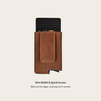 Porte-cartes de crédit de luxe multifonction pour hommes, avec pince à billets et autres matériaux, sans fermeture, vente en gros