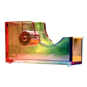 Juego de grapadora acrílica de arcoíris <span class=keywords><strong>para</strong></span> oficina, escuela y hogar, con dispensador de <span class=keywords><strong>cinta</strong></span> grapadora, soporte <span class=keywords><strong>para</strong></span> bolígrafo, caja removedora de notas - Product Image 2