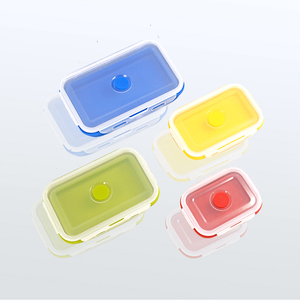 Bán Buôn 2023 Hot Silica Gel Hộp Ăn Trưa Tái Sử Dụng Silica Gel Hộp Ăn Trưa Vuông Thực Phẩm Lưu Trữ Container - Product Image 5