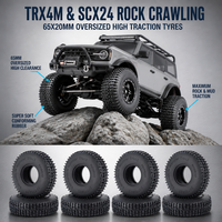Nouveaux pneus en caoutchouc souple de 1,0 pouce 65x20mm pour voiture RC Crawler, pièces de mise à niveau adaptées aux tailles 1/18 et 1/24