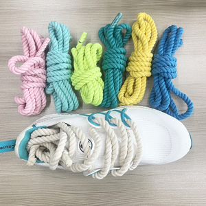 Stock remplaçable Couleurs personnalisées Rond Épais Torsadé Coton Dunk Chaussures Lacets - Product Image 1