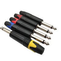 Micro 6.5mm 6.35mm Cuivre MCX Connecteur Plaqué Or 3 Pôles 1/4 Jack Mono Mâle Prise Argent Microphone TS Plug DIY Métal Pin