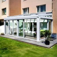 Véranda en alliage d'aluminium au design moderne, alimentée à l'énergie solaire, éco-responsable, facile à assembler, double vitrage trempé, pour hôtel et salon