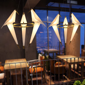 Lampadario a sospensione singolo a led origami lampadari moderni per uccelli intelligenti lampade a soffitto lampada fornitore oro - Product Image 2