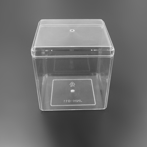 Récipient de stockage en plastique recyclé transparent-Petite boîte écologique carrée avec <span class=keywords><strong>couvercle</strong></span> - Product Image 6