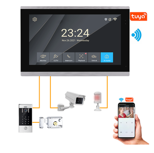 Système de sonnette <span class=keywords><strong>filaire</strong></span> bidirectionnelle Tuya Villa Gate Wall avec caméra, interphone, bouton en acier, vidéophone 4 fils - Product Image 5