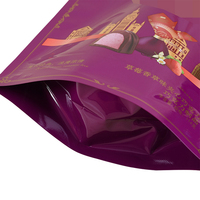 Vente en gros de pochettes en plastique étanches à l'humidité avec fermeture à glissière personnalisée avec fenêtre pour bonbons au chocolat