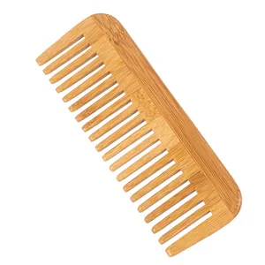 Benutzer definiertes Markenlogo Umwelt freundliches breites Zahnhaarkamm-Set aus Bambus holz für den Heimgebrauch Common Comb